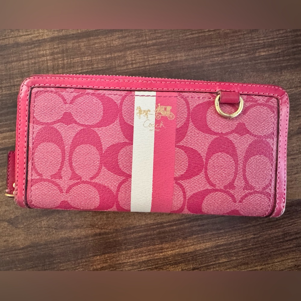 Coach Pink Zipper Wallet